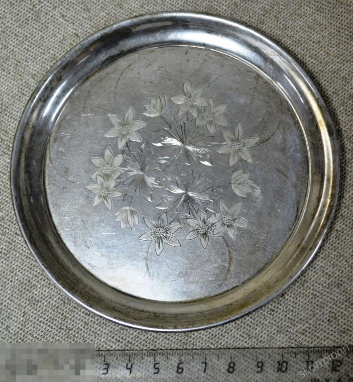 блюдце  94 гр  серебро  875 пр  сохран винтаж ретро  (а.ШО5)