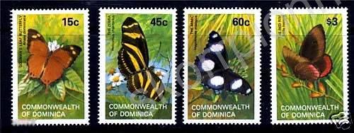 1982  Доминика ** sg816/9 MNH  фауна бабочки 