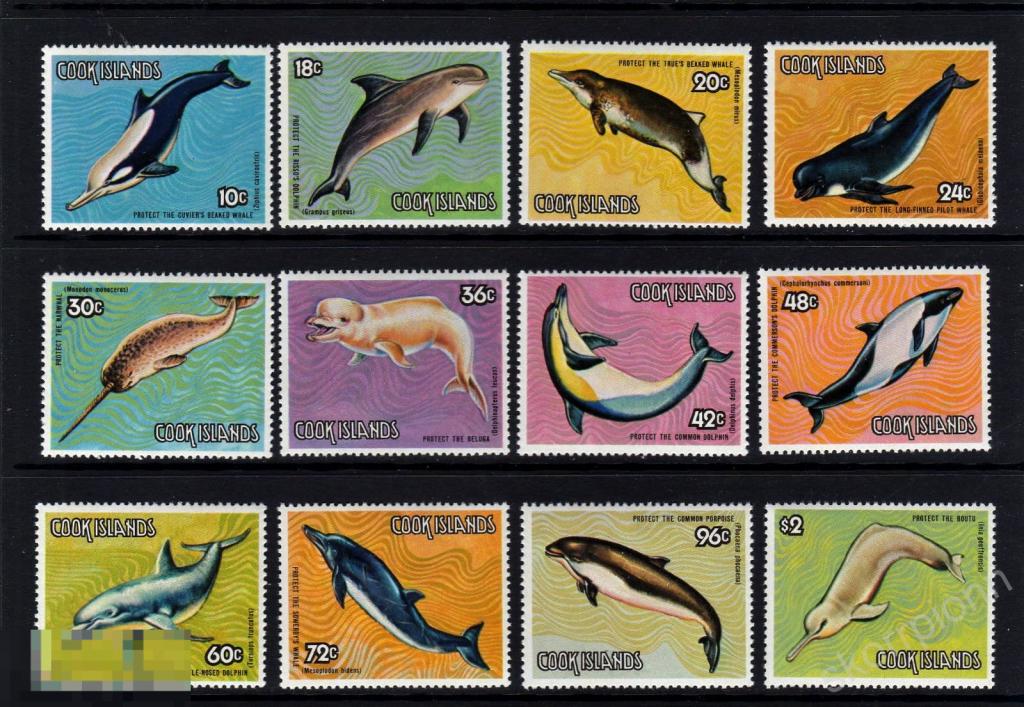 1984 Острова Кука   ** Sg 946/57 фауна киты  без наклеек и следов MNH 