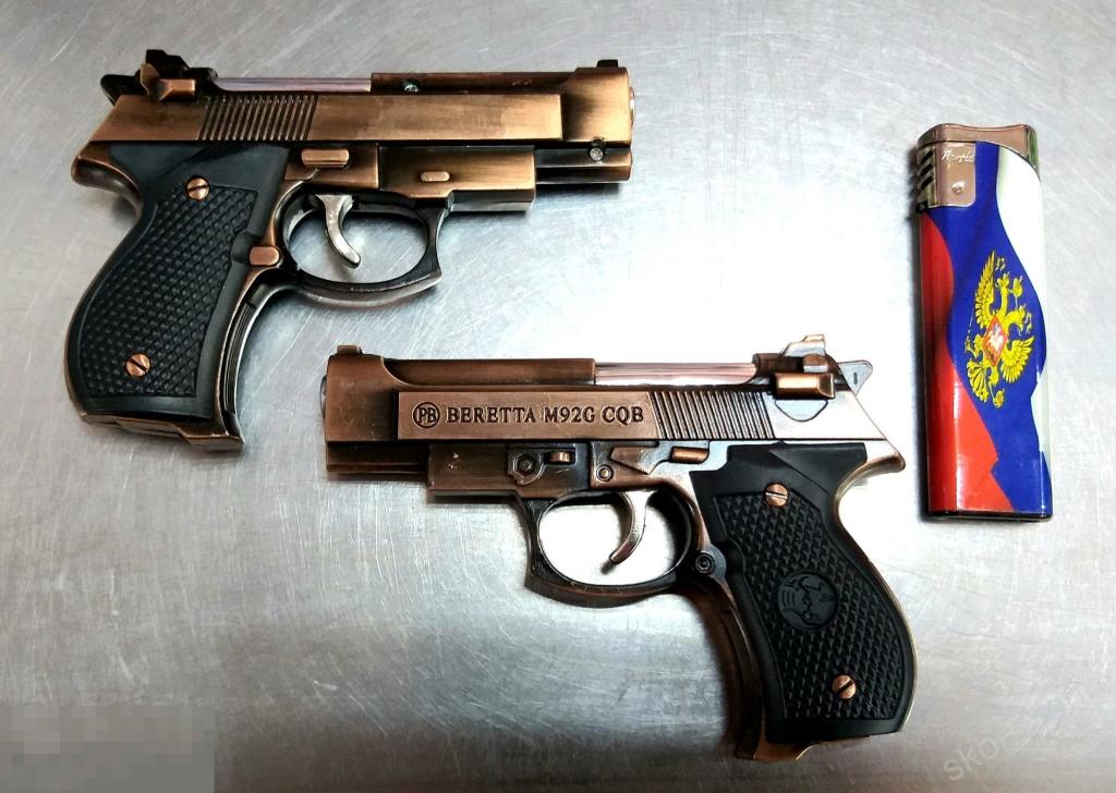 зажигалка Пистолет    металл  винтаж  ретро сохран  (а.грж) 