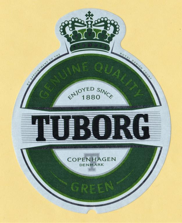 🍺 Пивная этикетка. Пиво TUBORG GREEN.