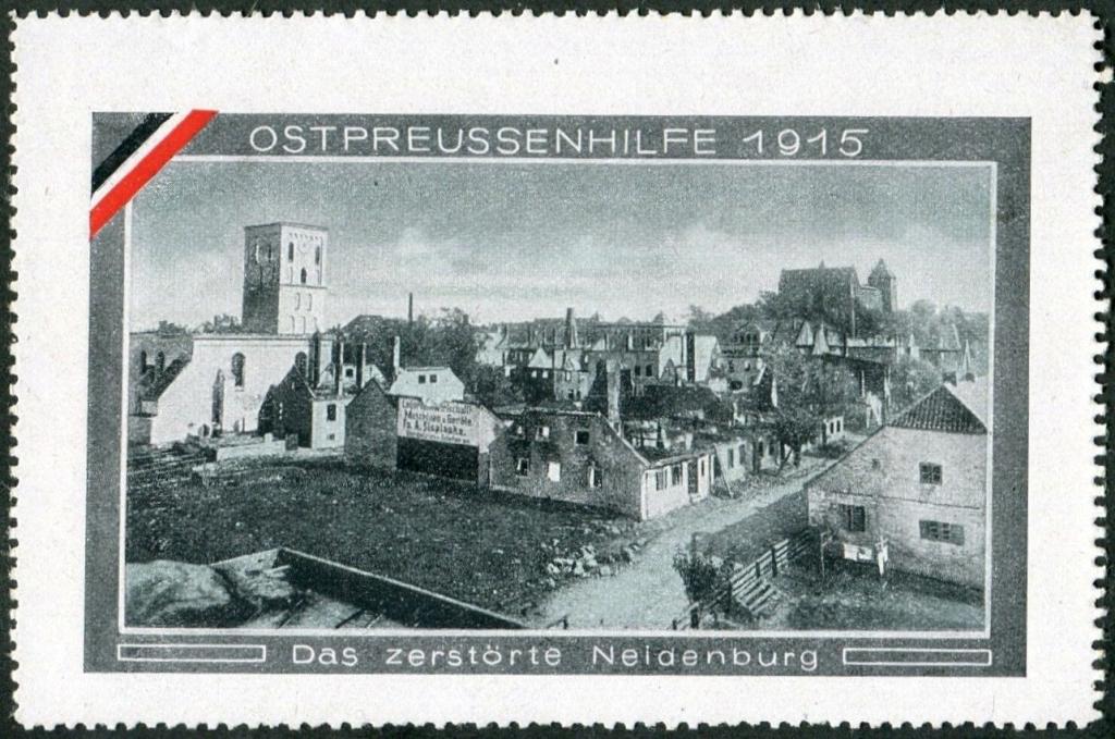 РОССИКА Германия 1915 ПМВ Восточная Пруссия НЕЙДЕНБУРГ (Нидзица) пропаганда виньетка непочтовая