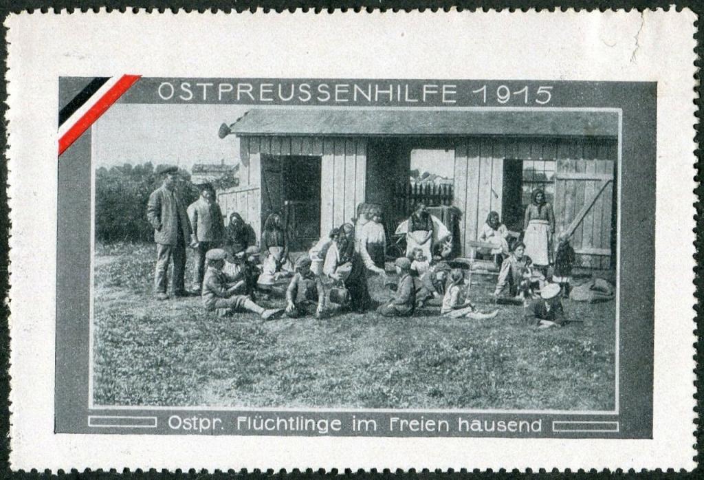 РОССИКА Германия 1915 ПМВ Восточная Пруссия БЕЖЕНЦЫ русское вторжение пропаганда виньетка непочтовая