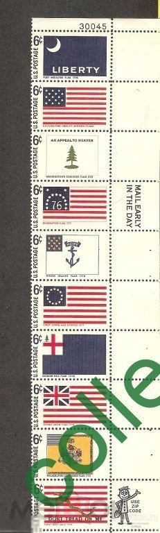 США 1968 Michel 957-960 MNH** Исторические флаги колоний (штатов) 