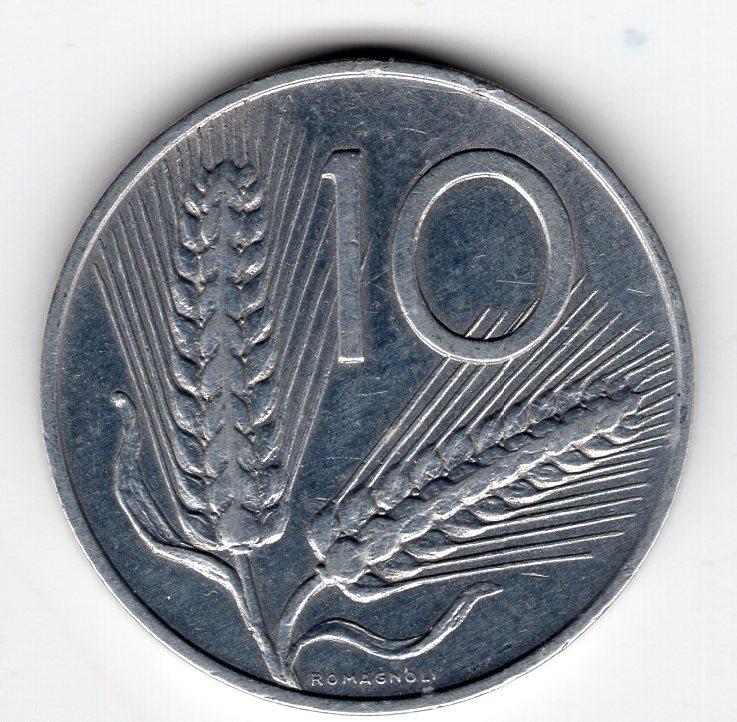 10 лир - Италия - 1973 - KM#93