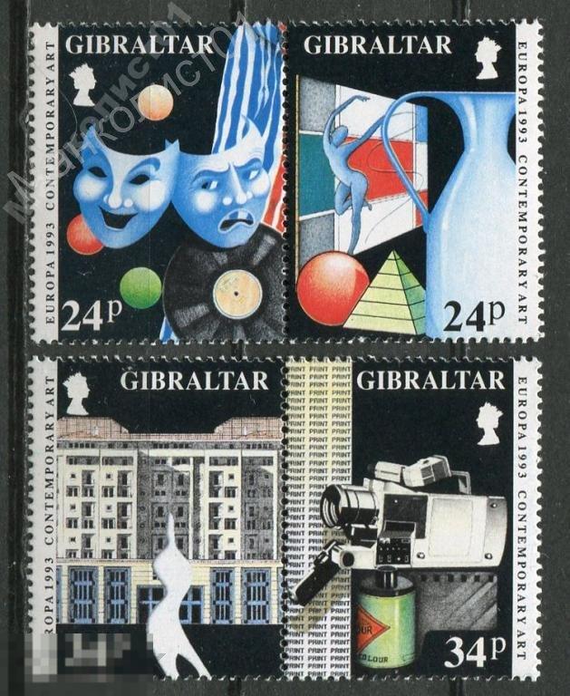 Гибралтар. 1993. Современное искусство. Театр. Кино. №№ 654-57. ** 