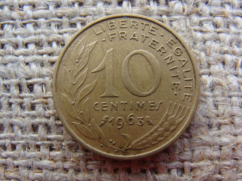 10 сантимов 1963 год. Франция