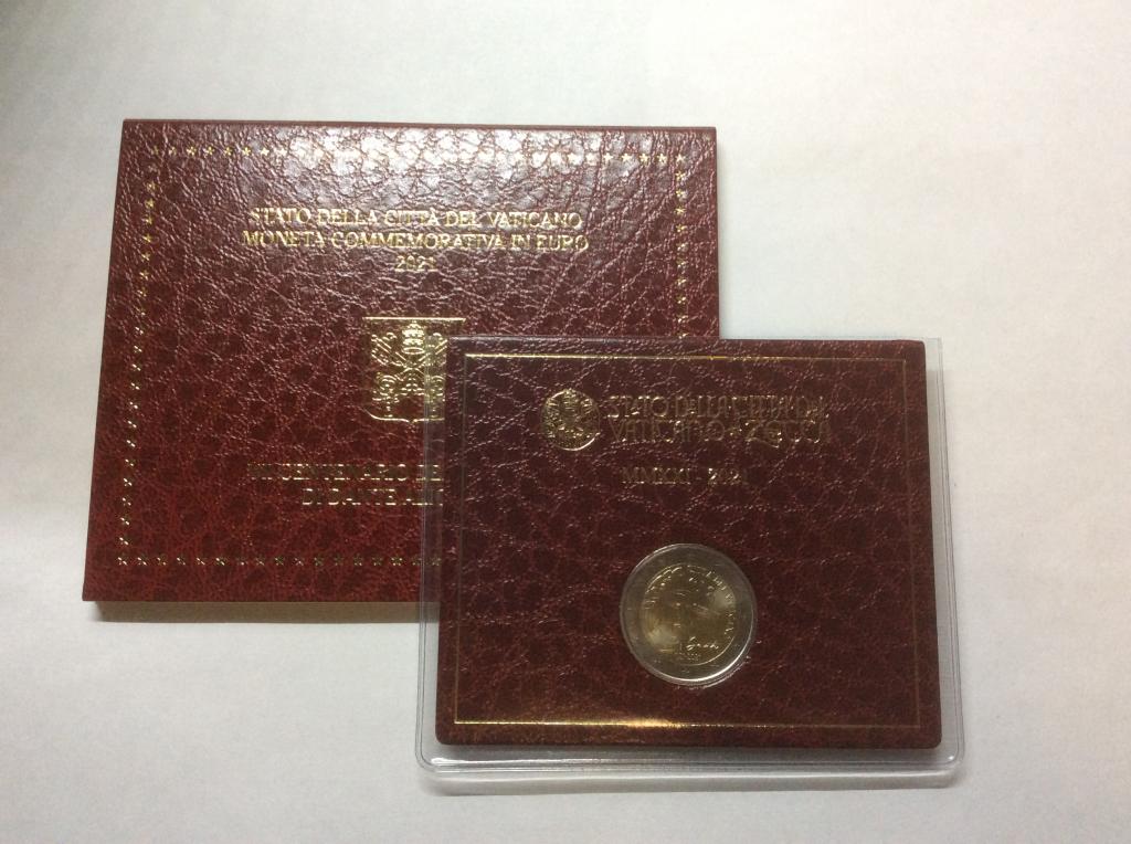 Ватикан 2 евро 2021 Данте Алигьери