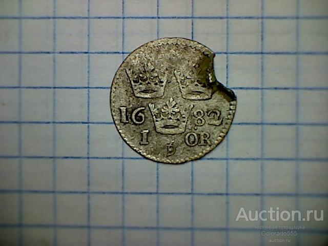Средневековье, Швеция, Карл ХI, 1682г. 1 оре, оригинал!