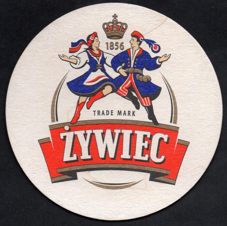 Бирдекель (пивная подставка) 1856 Trade mark ZYWIEC, Двахсторонняя