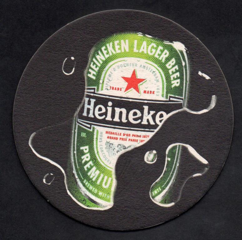 Бирдекель (пивная подставка) Heineken zobacz wiecej. Двахсторонняя