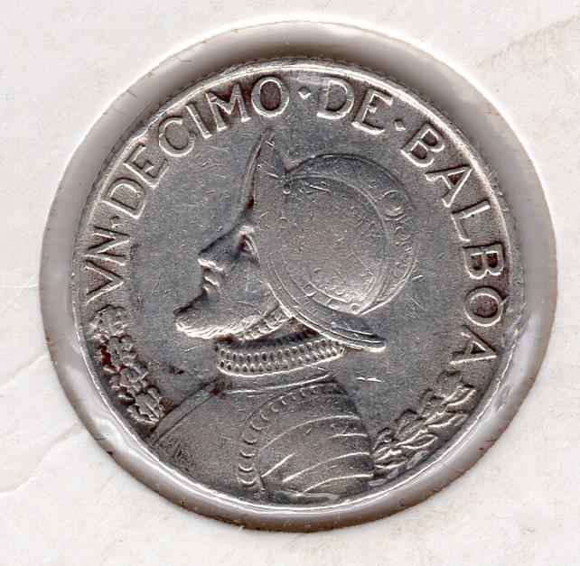 1/10 бальбоа - Панама - 1962 - Серебро 900 - KM#10.2