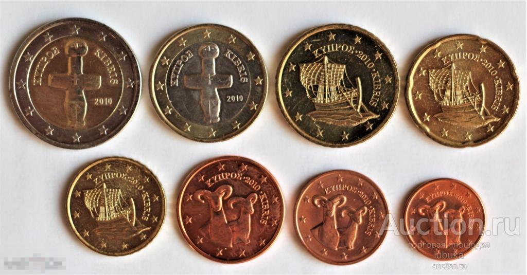 Набор евро монет Кипр 2010 UNC