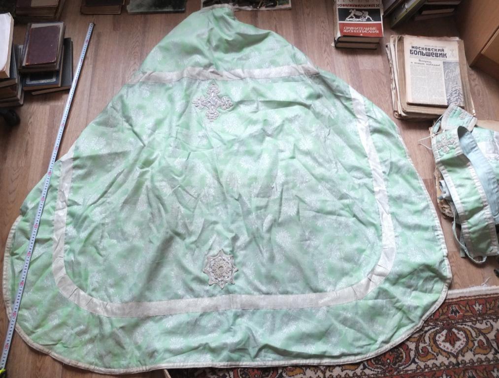 риза священника зелёного цвета, комплект, старинная коллекционная