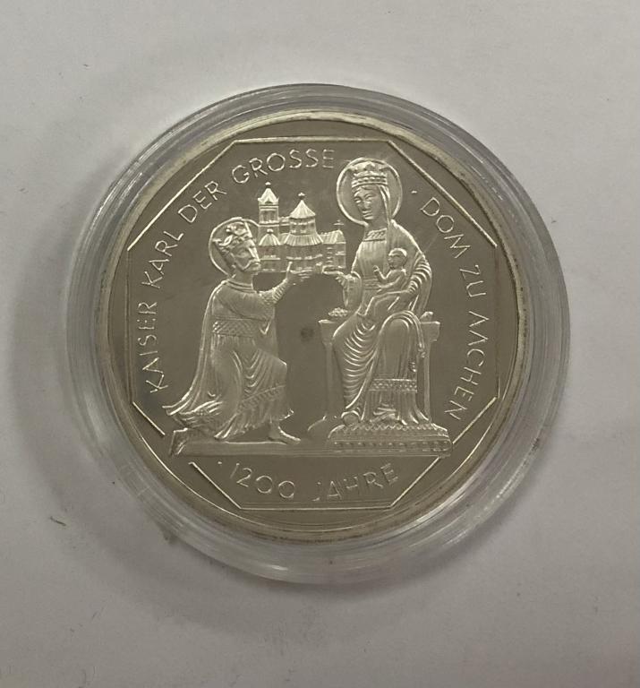 Германия ФРГ 10 марок 2000 Аахенский собор СЕРЕБРО