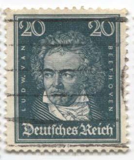 1926 Германия выдающиеся немцы.Бетховен 20 пф.гаш