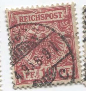 1889 Германия стандарт  герб Орёл 10пф.гаш