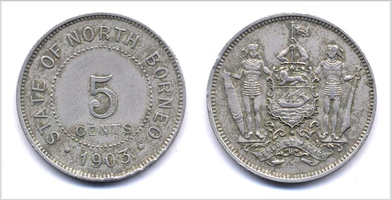 Британское Северное Борнео, 5 центов 1903 г.