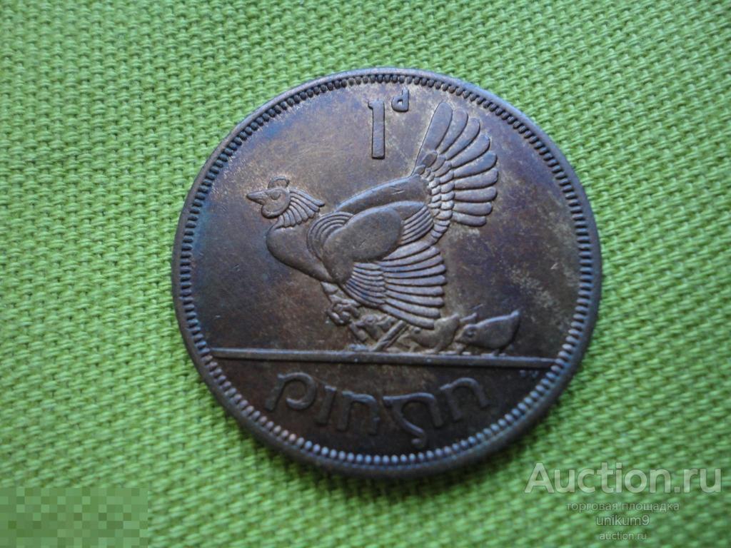 монета  1  пенни  Ирландия. 1966г. 