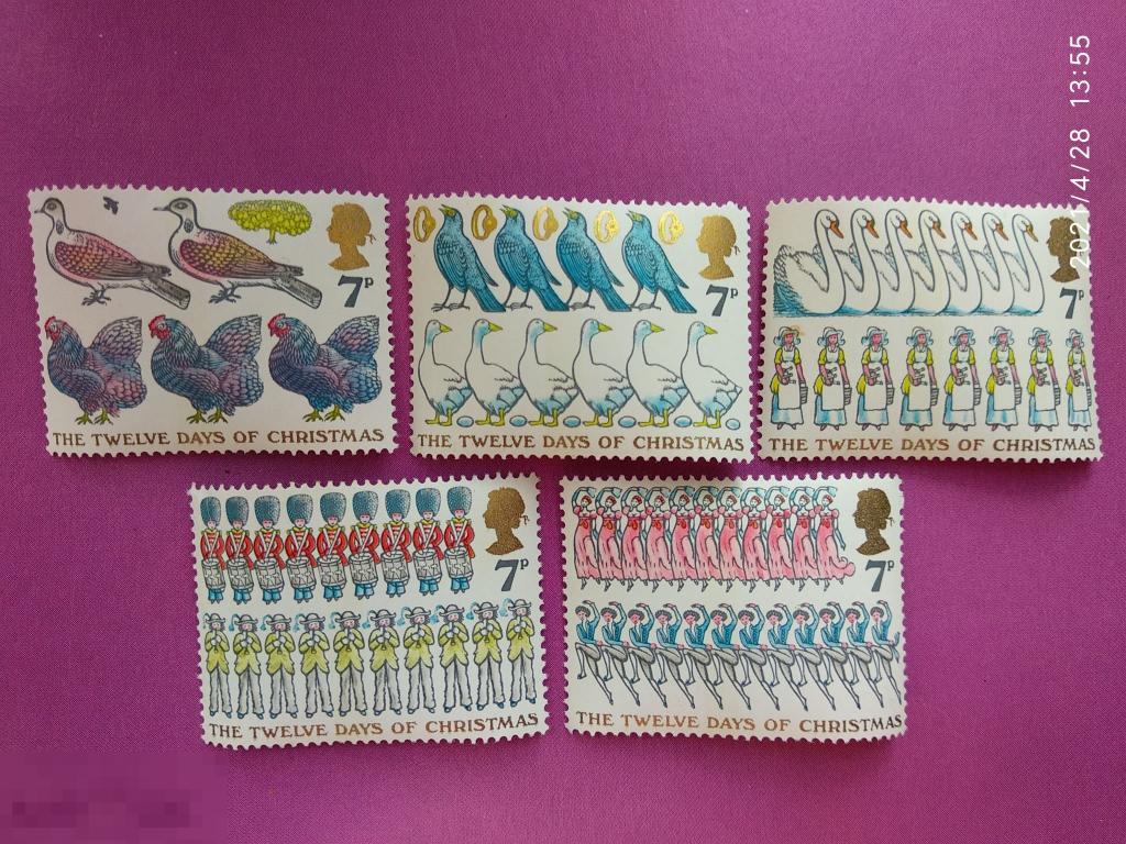Великобритания 1977 Рождество / Фауна (Михель GB 750-54)