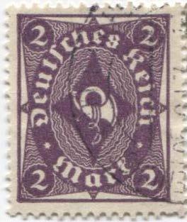 1922 Германия стандарт почтов рожок 2м.гаш