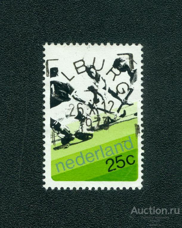 1973 г. Нидерланды - Сцена игры в хоккей (s2996)