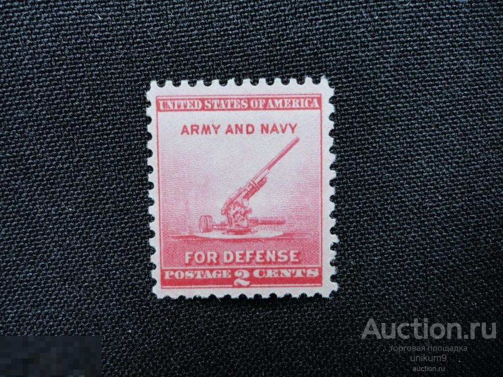 Марки. США. 1940г.  Армия. пушка. MNH. 