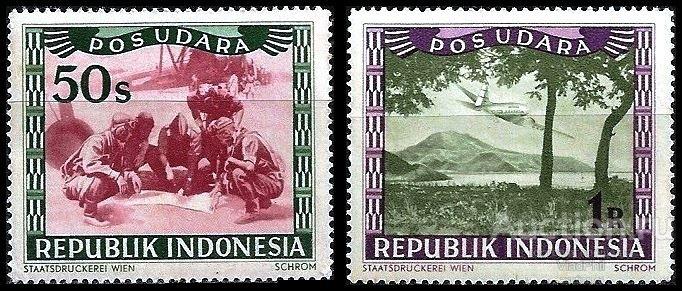 Индонезия 1948. MiNr 81,83. (2.8 €) Авиапочта** MNHOG (ЧБН)