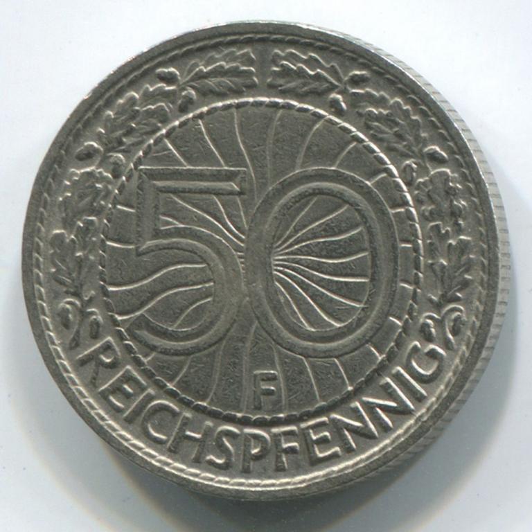 ГЕРМАНИЯ/ВЕЙМАР 50 РЕЙХСПФЕННИГОВ 1928F XF