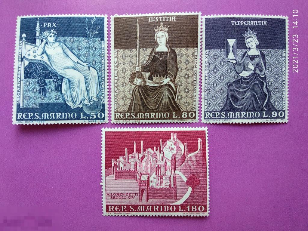 Сан-Марино 1969 Фрески (Михель SM 921-24)