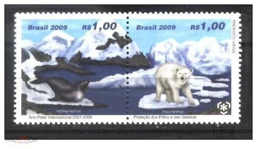 Бразилия 2009 ** MNH Полярная фауна белый медведь