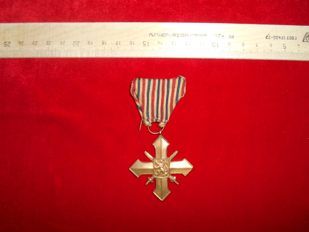 Медаль Крест Правительства Чехословакии в Изгнании 1939 г. ВМВ Редкость Отличное Состояние