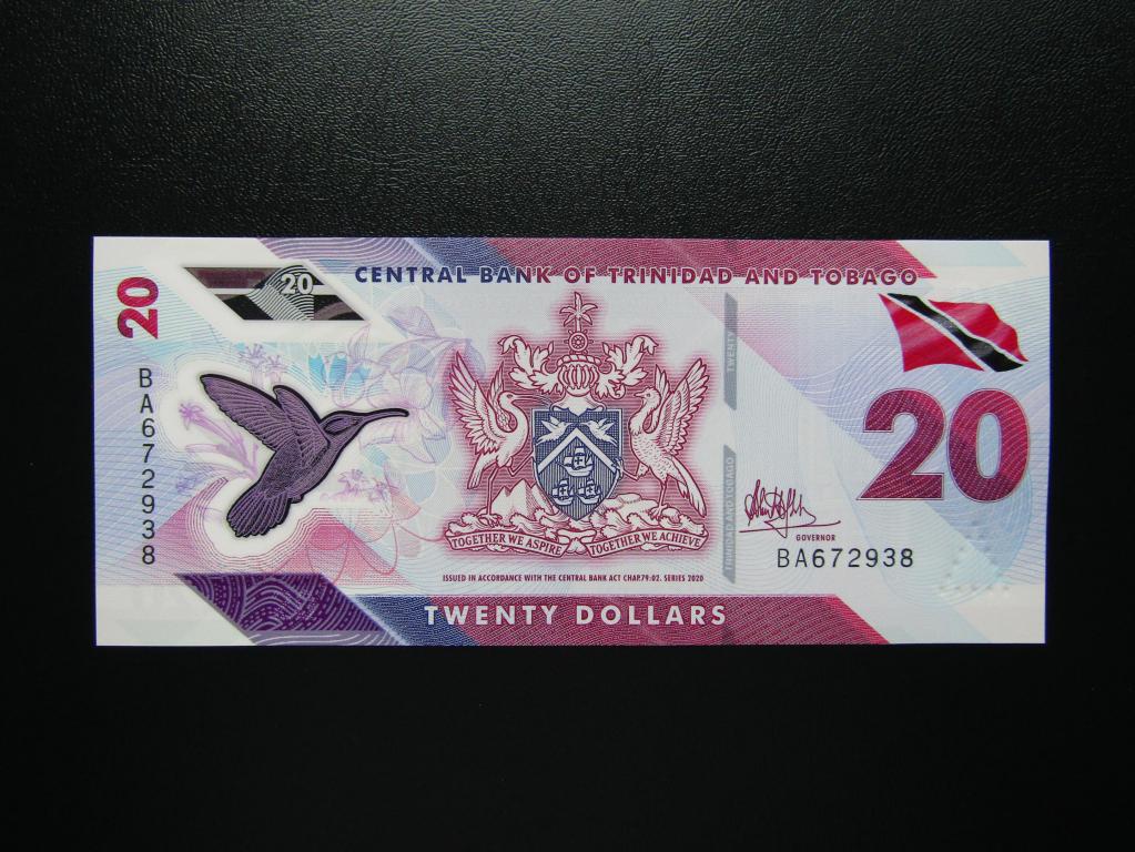 Тринидад и Тобаго - 20 долларов 2020г. UNC. Полимер. Серия ВА.