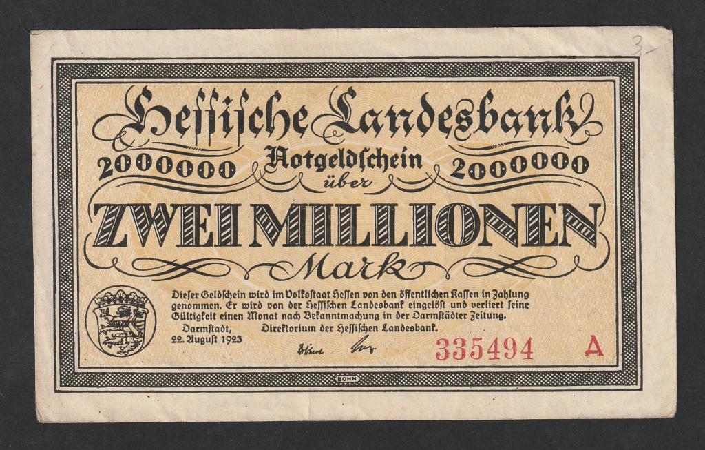 Германия, 20 миллионов марок 1923 года, Дармштадт