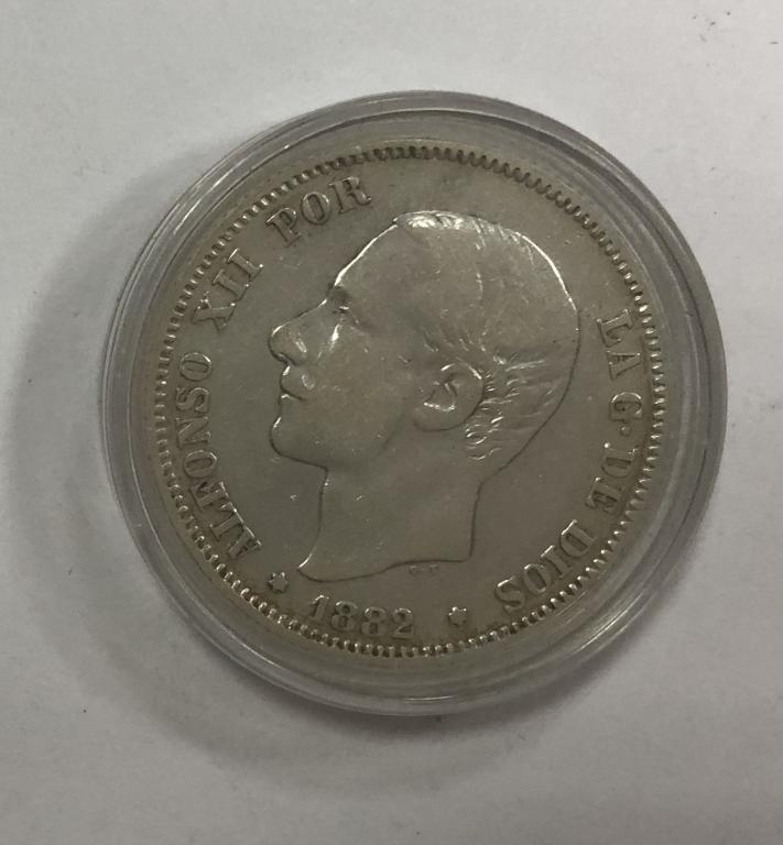 Испания 2 песеты 1882 Альфонсо XII СЕРЕБРО