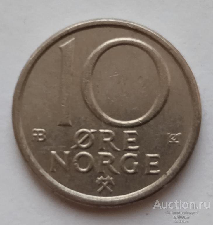 Норвегия 10 эре .1974 г .