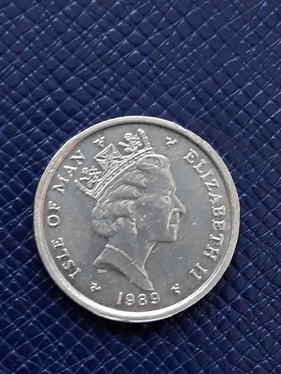 Остров Мэн 1 фунт 1989 КМ 213