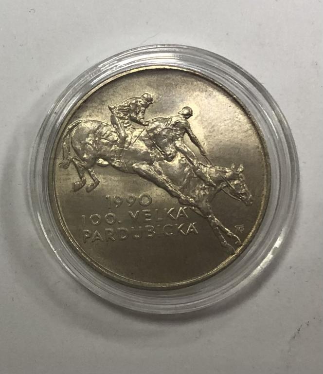 Чехословакия 100 крон 1990 Скачки СЕРЕБРО