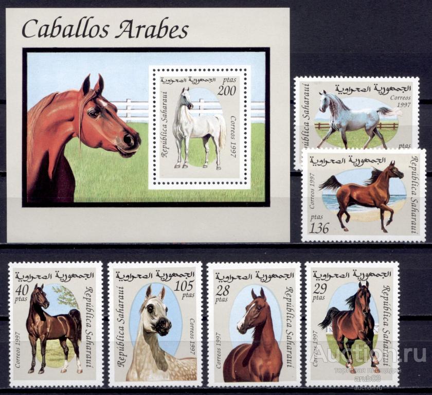 = Сахара 1997 Фауна Животные Лошади Породы лошадей 1бл+6мар** |F2-3|