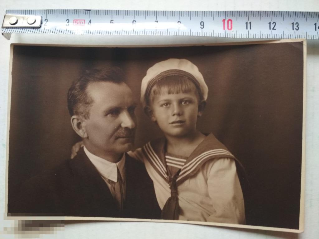 Довоен фото мужчина с мальчиком в матросской форме 1930 г. 