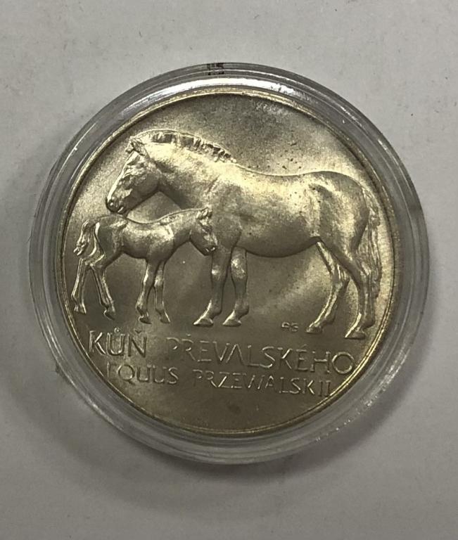 Чехословакия 50 крон 1987 Лошадь Пржевальского СЕРЕБРО