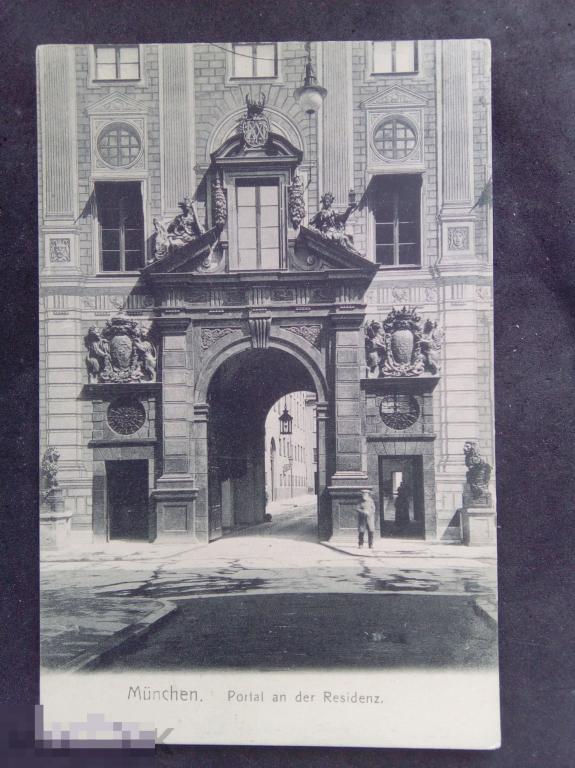 Дорев. открытка Мюнхен ( Ansichtskarte, Munchen, Portal an der Resident) 