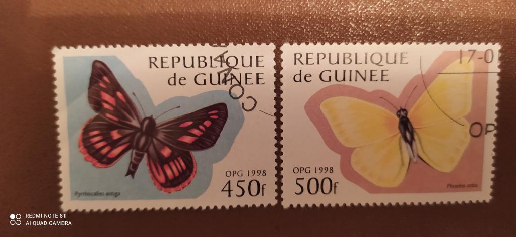 Марки Гвинеи, 1998, Фауна, Бабочки