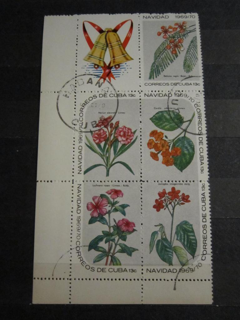 Марки Флора Цветы Рождество Куба 1969 г.