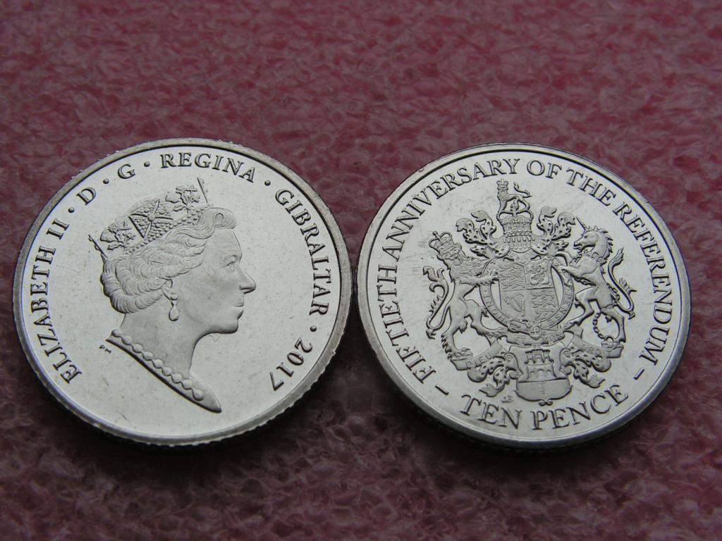 Гибралтар 10 пенсов 2017 референдум unc