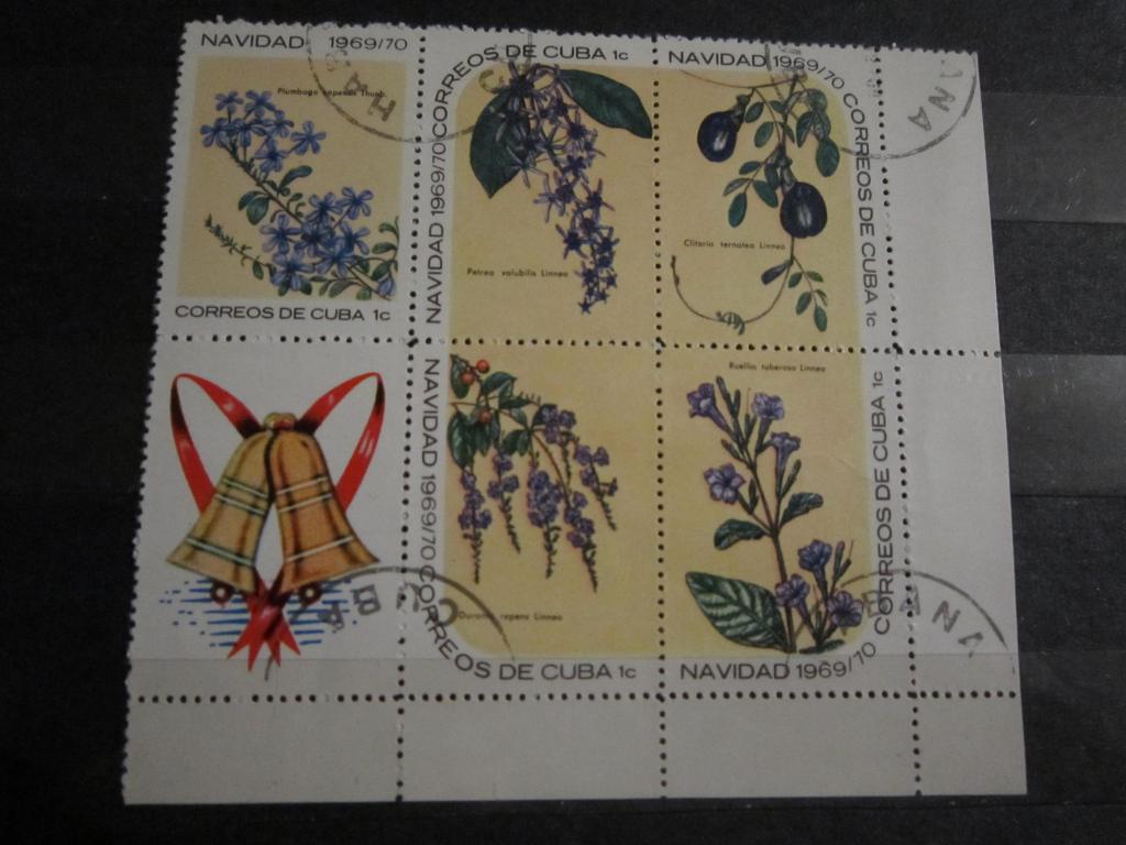 Марки Флора Цветы Рождество Куба 1969 г.