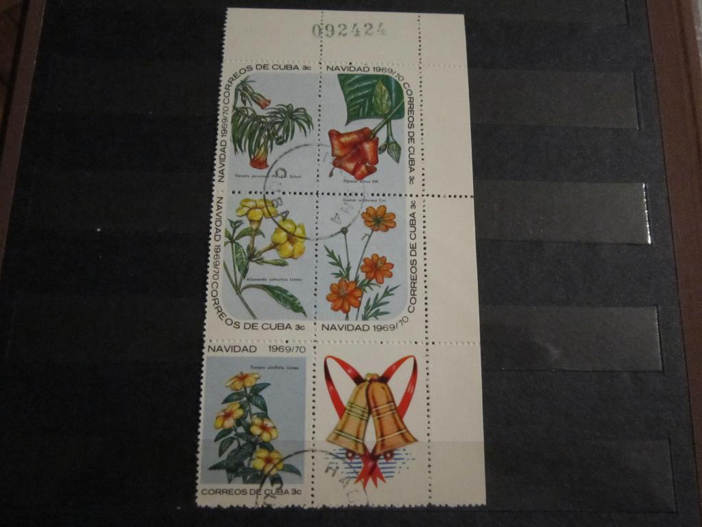 Марки Флора Цветы Рождество с купоном Куба 1969 г.