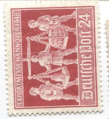 1948 Германия ярмаркка в ганновере.2 марки разный оттенок.*