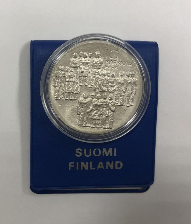 Финляндия 10 марок 1977 60 лет независимости СЕРЕБРО