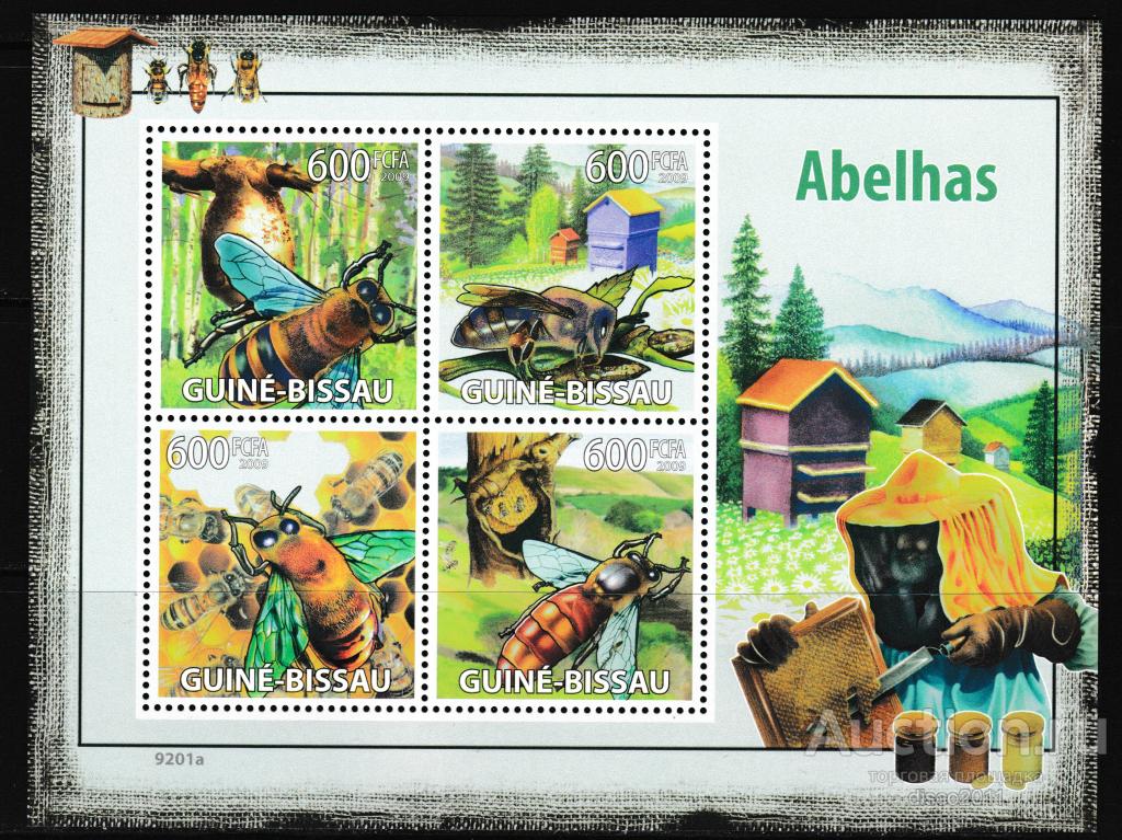Гвинея-Бисау 2009 Пчелы Насекомые Фауна Мёд Пасека Соты к/боген**
